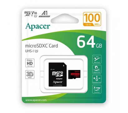 Изображение 2 Карта памяти Apacer microSDXC UHS-I Class10 64GB (AP64GMCSX10UB-R)