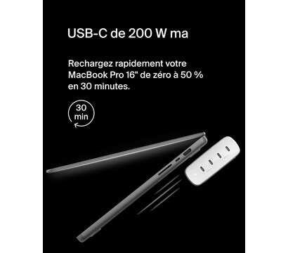 Зображення 3 Зарядний пристрій Belkin 200W GaN 4хUSB-С (WCH015VFWH)