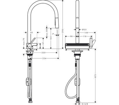 Зображення 3 Змішувач Hansgrohe Aquno Select M81 (73837670)