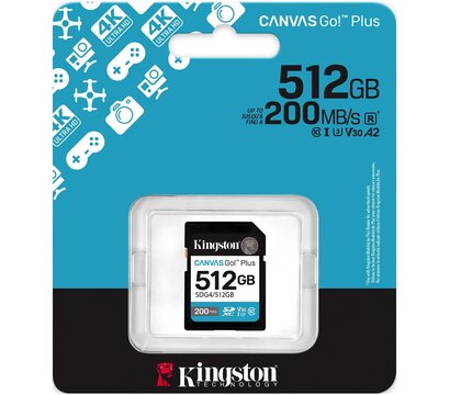 Изображение 3 Карта памяти Kingston Canvas Go! Plus SDXC 512GB UHS-I/U3 Class 10 - SDG4/512GB