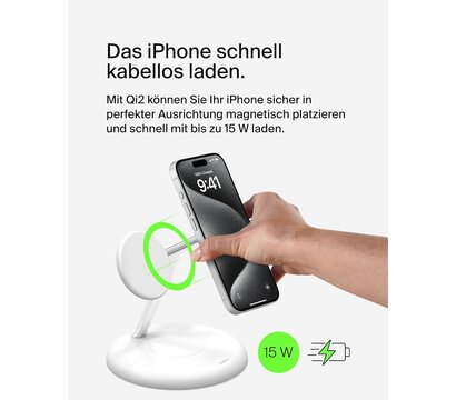 Зображення 4 Зарядний пристрій Belkin Magnetic Adjustable Pad Qi2 (WIZ023VFWH)