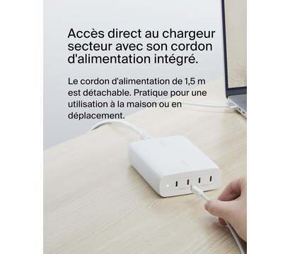 Зображення 4 Зарядний пристрій Belkin 200W GaN 4хUSB-С (WCH015VFWH)