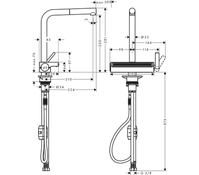 Зображення 4 Змішувач Hansgrohe Aquno Select M81 (73836000)