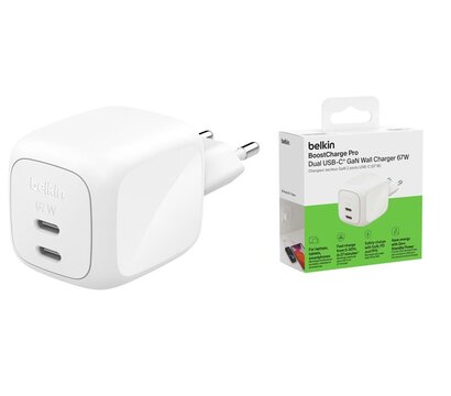 Зображення 5 Зарядний пристрій Belkin 67W GaN 2хUSB-С (WCH020KQWH)