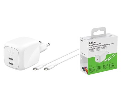 Зображення 5 Зарядний пристрій Belkin 67W GaN 2хUSB-С (WCH020KQ2MWH-B6)