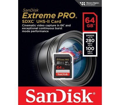 Изображение 5 Карта памяти SanDisk SDXC Extreme Pro UHS-II Class 10 U3 V90 64GB (SDSDXEP-064G-GN4IN)