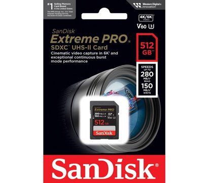 Зображення 6 Карта пам`яті SanDisk SDXC Extreme Pro UHS-II Class 10 U3 V90 512GB (SDSDXEP-512G-GN4IN)