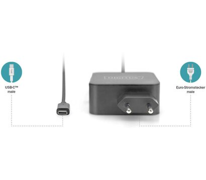 Изображение 4 Блок питания ноутбука Digitus USB-C 65 Вт (DA-10071)