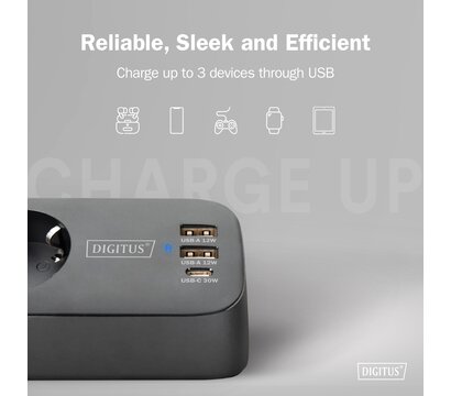 Зображення 4 Мережевий фільтр Digitus 3 р, 1.5м Black (DA-70625)