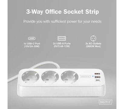 Изображение 5 Сетевой фильтр Digitus 3 р 1.5м White (DA-70626)