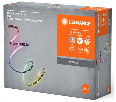 Зображення 5 Світлодіодна LED стрічка Ledvance Flex Audio TV 1,8W, 2M RGB Colorsen USB (4099854095283)