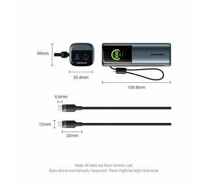 Зображення 2 УМБ Vention 27000 mAh 200W Gray (FKGH0)