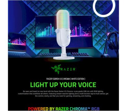 Изображение 2 Микрофон Razer Seiren V3 Chroma White (RZ19-05060200-R3M1) Для стриминга