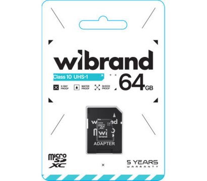 Зображення 2 Карта пам`яті Wibrand mictoSD 64GB class 10 UHS-I (WICDXU1/64GB-A)