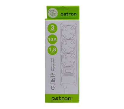 Изображение 3 Patron PN-SP-1032-GR, 1.8m Grey (EXT-PN-SP-1032-GR) 3 розеток