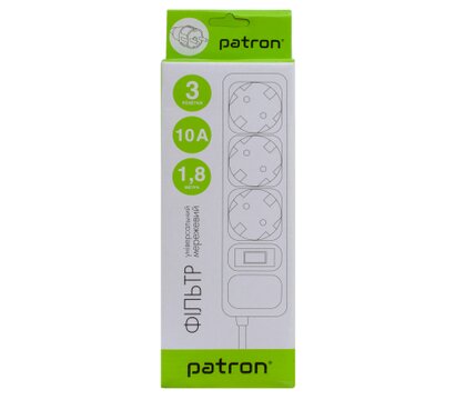 Изображение 3 Patron PN-SP-1032, 1.8m Black (EXT-PN-SP-1032) 3 розеток