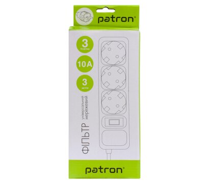 Изображение 3 Patron PN-SP-1033, 3m Black (EXT-PN-SP-1033) 3 розеток