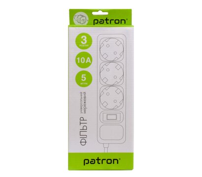 Зображення 3 Patron PN-SP-1035, 5m Black (EXT-PN-SP-1035) 3 розеток