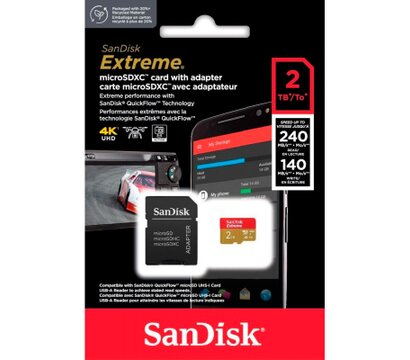 Зображення 3 Карта пам`яті SanDisk Extreme V30 microSD C10 UHS-I U3 2TB + adapter (SDSQXAV-2T00-GN6MA)