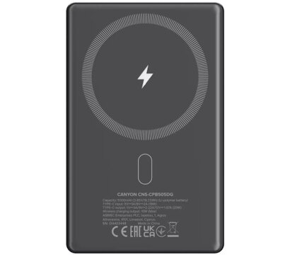 Изображение 3 Повербанк Canyon 5000mAh OnPower 505 slim PD/20W Dark Grey (CNS-CPB505DG)
