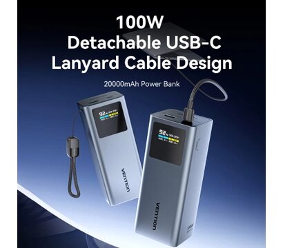 Зображення 3 Універсальна мобільна батарея Vention 20000 mAh 100W Gray (FKCH0)