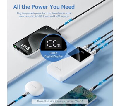 Зображення 3 Повербанк Vention 20000 mAh 22.5W Black (FHLB0)