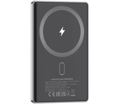 Изображение 4 Повербанк Canyon 5000mAh OnPower 505 slim PD/20W Dark Grey (CNS-CPB505DG)