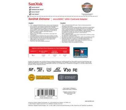 Зображення 6 Карта пам`яті SanDisk Extreme V30 microSD C10 UHS-I U3 1TB + adapter (SDSQXAV-1T00-GN6MA)