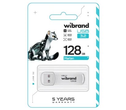Изображение 2 Накопитель USB Wibrand Marten 128GB USB 3.2 Gen 1 White (WI3.2/MA128P10W)