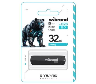 Изображение 2 Накопитель USB Wibrand Grizzly 32GB USB 2.0 Black (WI2.0/GR32P3B)