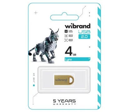 Зображення 2 USB флешка Wibrand Lynx 4GB USB 2.0 Gold (WI2.0/LY4M2G)