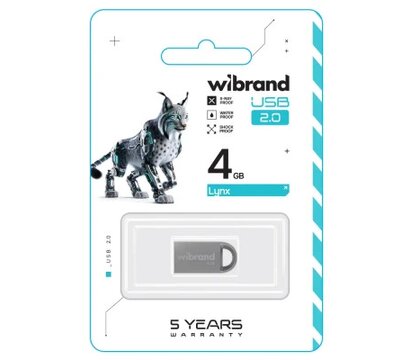 Зображення 2 USB флеш накопичувач Wibrand Lynx 4GB USB 2.0 Silver (WI2.0/LY4M2S)
