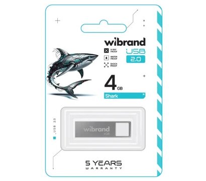Изображение 2 Накопитель USB Wibrand Shark 4GB USB 2.0 Silver (WI2.0/SH4U4S)