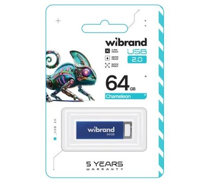 Изображение 2 USB флеш накопитель Wibrand Chameleon 64GB USB 2.0 Blue (WI2.0/CH64U6U)