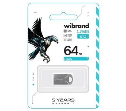 Изображение 2 USB флешка Wibrand Hawk 64GB USB 2.0 Silver (WI2.0/HA64M1S)