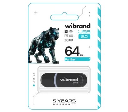Изображение 2 USB флешка Wibrand Panther 64GB USB 2.0 Black (WI2.0/PA64P2B)