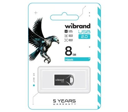 Изображение 2 USB флеш накопитель Wibrand Hawk 8GB USB 2.0 Black (WI2.0/HA8M1B)