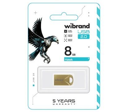 Изображение 2 Накопитель USB Wibrand Hawk 8GB USB 2.0 Gold (WI2.0/HA8M1G)