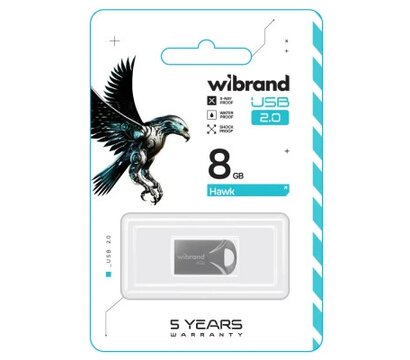 Зображення 2 Накопичувач USB Wibrand Hawk 8GB USB 2.0 Silver (WI2.0/HA8M1S)