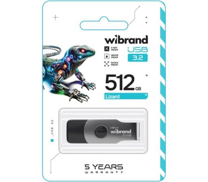 Зображення 3 USB флешка Wibrand Lizard 512GB USB 3.2 Black (WI3.2/LI512P9B)