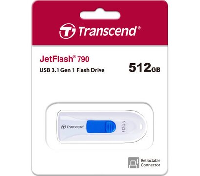 Зображення 5 Накопичувач USB Transcend 512GB JetFlash 790 White USB 3.1 (TS512GJF790W)