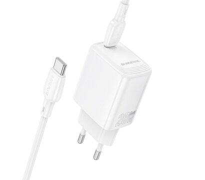 Зображення 2 Зарядний пристрій Borofone BN26 Fuente USB-C PD20W + cable USB-C to USB-C White (6941991120251)