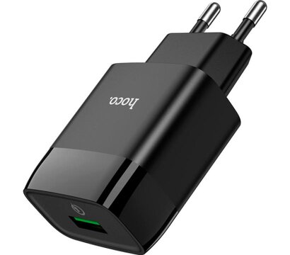 Зображення 2 Зарядний пристрій Hoco C72Q Glorious USB QC3.0 18W Black (6931474732507)