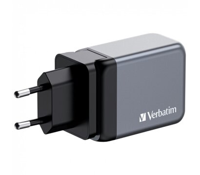 Изображение 2 Зарядное устройство Verbatim GaN 65 W 3 ports (2xUSB-C-65 W /USB-A -3.0) (32201)