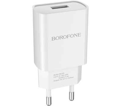 Зображення 3 Зарядний пристрій Borofone BA20A Sharp USB 10.5W White (6931474700681)