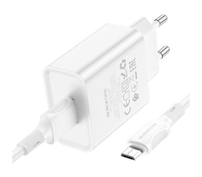 Изображение 3 Зарядное устройство Borofone BA74A Aspirer USB + cable USB to Micro 5P White (6974443388664)