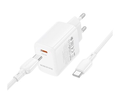 Зображення 3 Зарядний пристрій Borofone BN26 Fuente USB-C PD20W + cable USB-C to USB-C White (6941991120251)