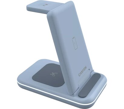 Изображение 3 Зарядное устройство Canyon WS-304 Foldable 3in1 Wireless charger Blue (CNS-WCS304BL)