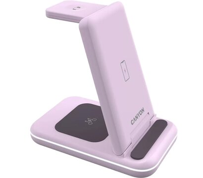 Изображение 3 Зарядное устройство Canyon WS-304 Foldable 3in1 Wireless charger Iced Pink (CNS-WCS304IP)