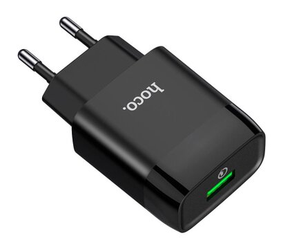 Зображення 3 Зарядний пристрій Hoco C72Q Glorious USB QC3.0 18W Black (6931474732507)